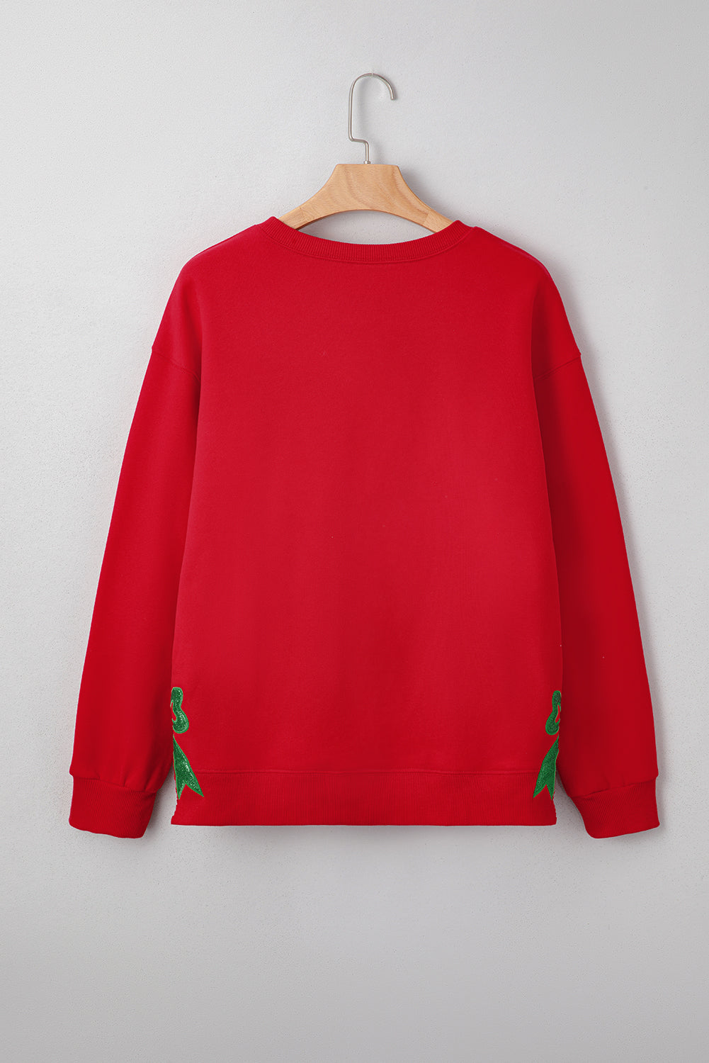 Merry and Bright Plaid Embroidered Letter Sweatshirt