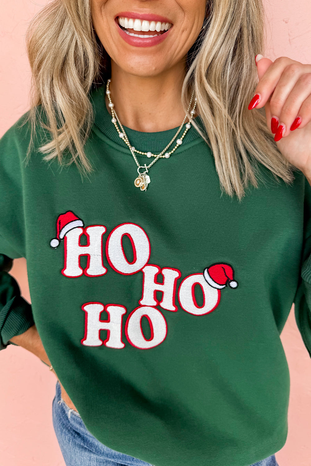 Evergreen Embroidered Christmas Fashion Sweatshirt