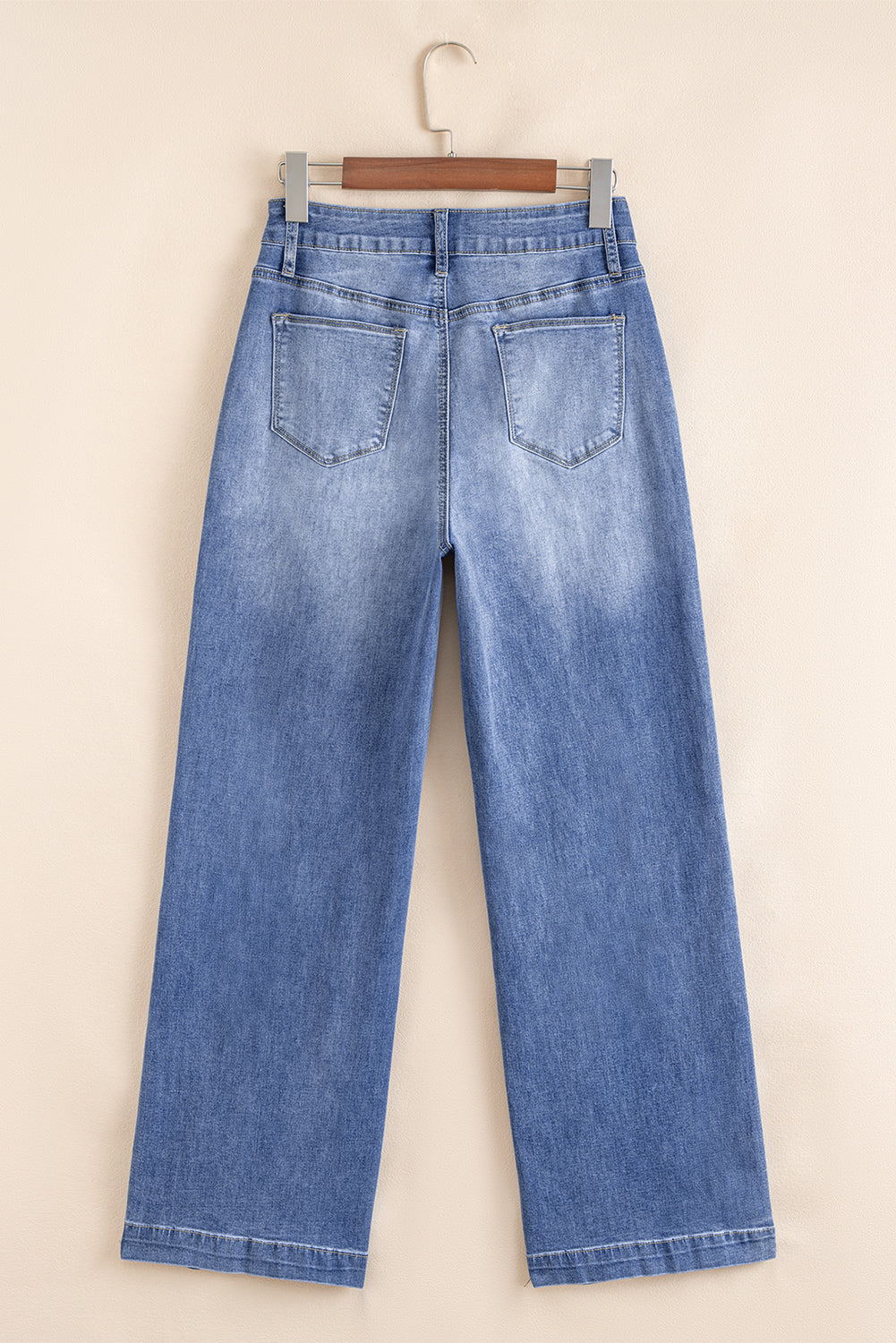 Beau Blue Tailored Center Straight Loose High Rise Jeans