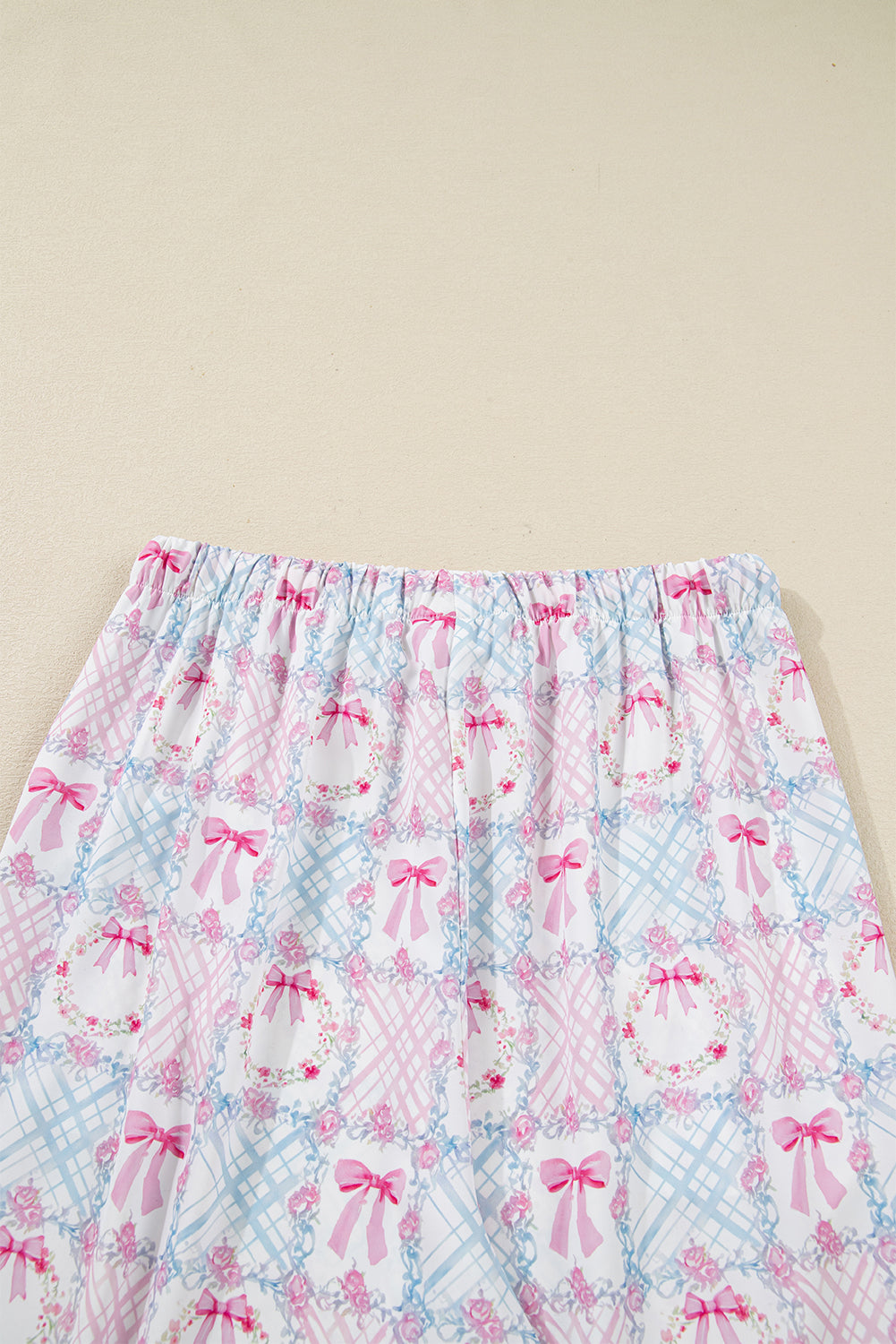 Pink Bow Wreath Pajama Set