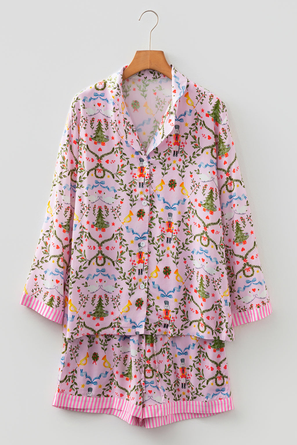 Pink Nutcracker Long Sleeve 2pcs Pajama Set