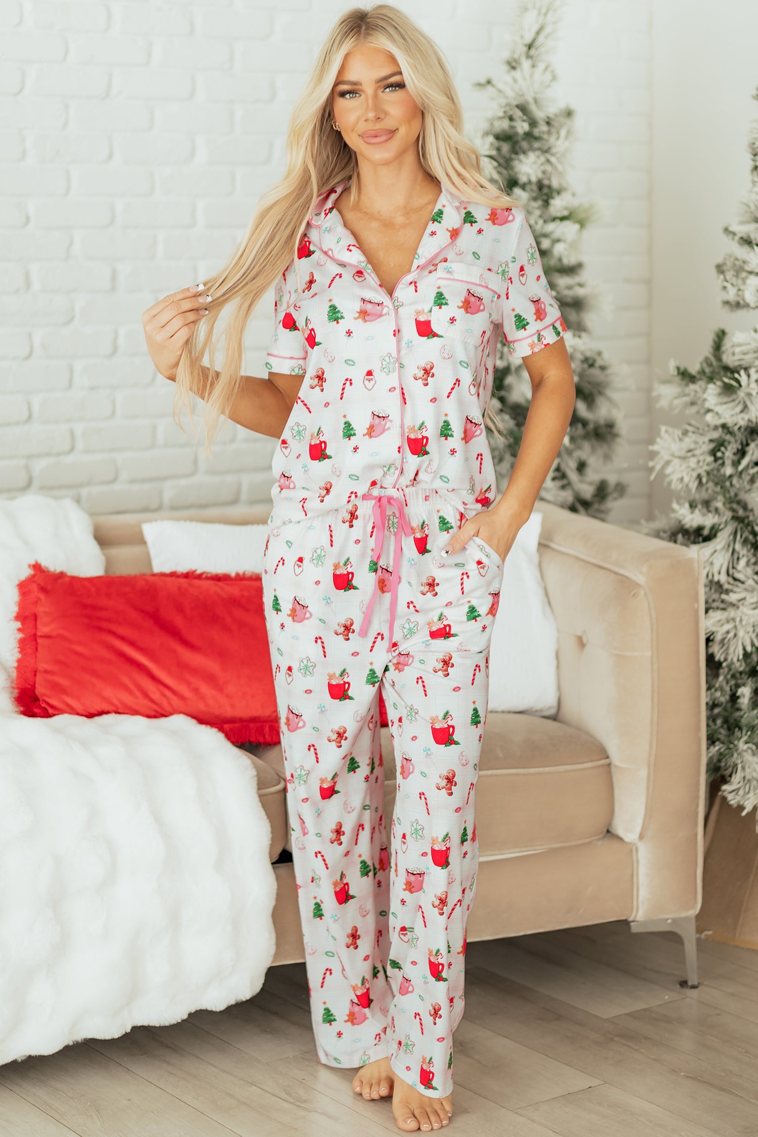 Pink Christmas Spirit 2pcs Pajama Set