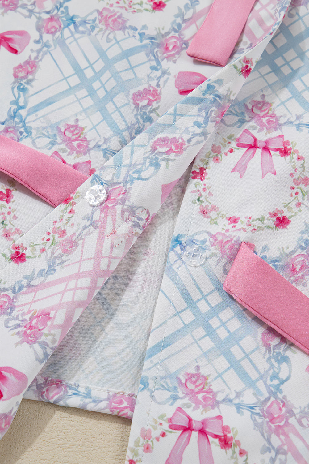 Pink Bow Wreath Pajama Set